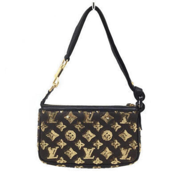 Louis Vuitton Handbags - Louis Vuitton Pochette Accessoire Eclipse Sequin Handbag Brown